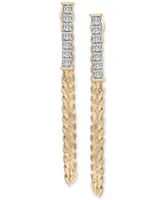 Audrey by Aurate Diamond Bar Front to Back Chain Drop Earrings (1/6 ct. t.w.) in Gold Vermeil, Created for Macy's