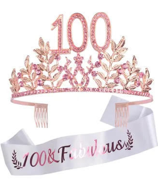 Meant2tobe 100th Birthday Sash and Tiara for Women