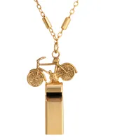 2028 Gold-Tone Bike Whistle Necklace