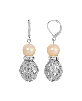 2028 Crystal Acrylic Filigree Bead Drop Earrings