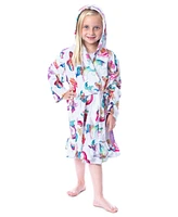 Mattel Girls' Barbie Fantasy Mermaid Fairy Rainbow Ruffled Kids Bathrobe Robe