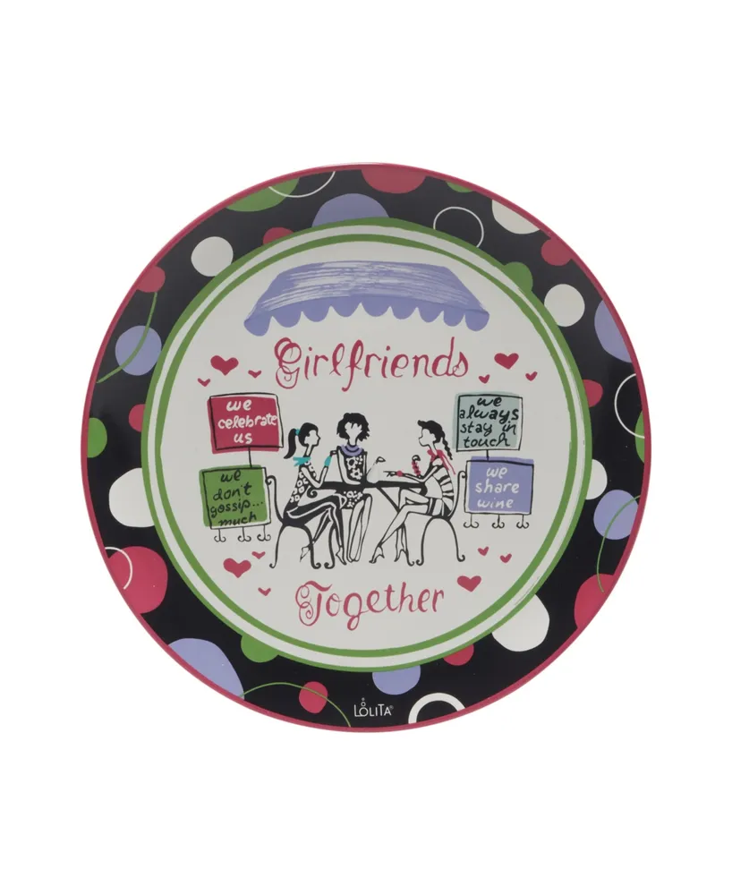 Certified International Lolita Girlfriends Together 4 Piece Dessert Plate
