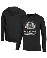 Men's Majestic Threads Black Vegas Golden Knights 2023 Stanley Cup Champions Soft Hand Long Sleeve Hoodie T-shirt