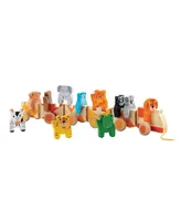 Djeco Trainimo Wooden Toy Train and Jungle Animals