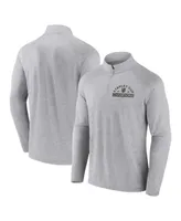 Men's Fanatics Heather Gray Vegas Golden Knights 2023 Stanley Cup Champions Striated Quarter-Zip Pullover Top