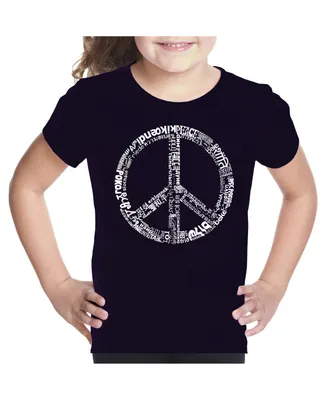 Big Girl's Word Art T-shirt - The Peace 77 Languages