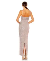 Mac Duggal Women's Ieena Sequined Strapless Faux Bow Column Gown