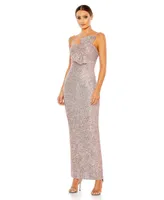 Mac Duggal Women's Ieena Sequined Strapless Faux Bow Column Gown