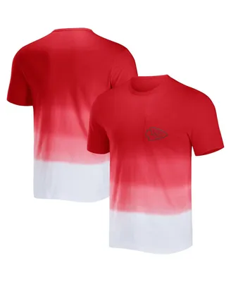 Men's Nfl x Darius Rucker Collection by Fanatics Red, White Kansas City Chiefs Dip Dye Pocket T-shirt
