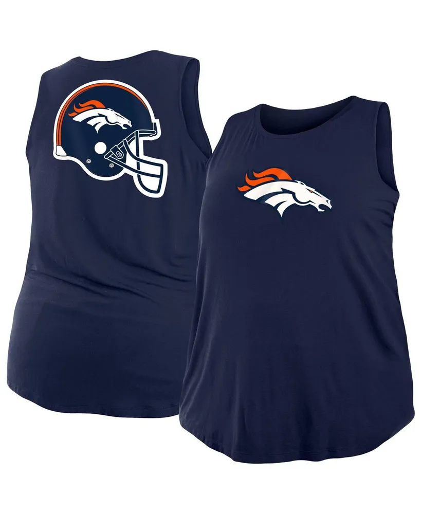 Women's New Era Navy Denver Broncos Plus Tank Top