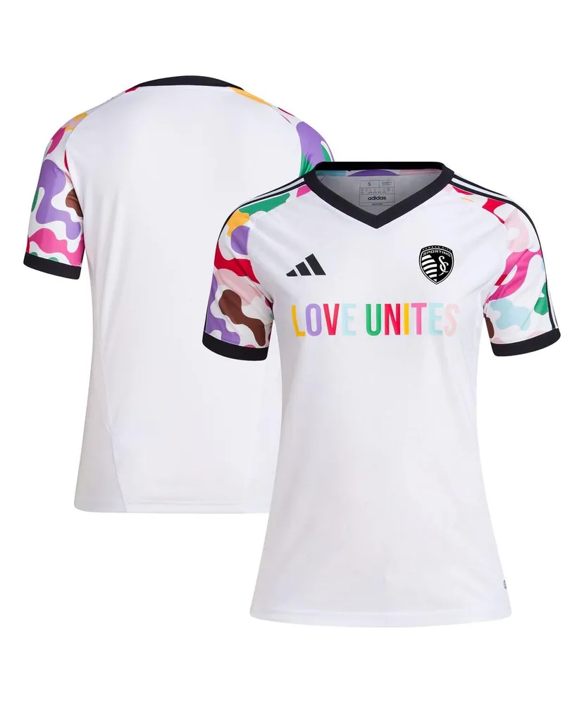 Women's adidas White Sporting Kansas City 2023 Pride Pre-Match Top