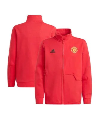 Big Boys adidas Red Manchester United Anthem Full-Zip Jacket