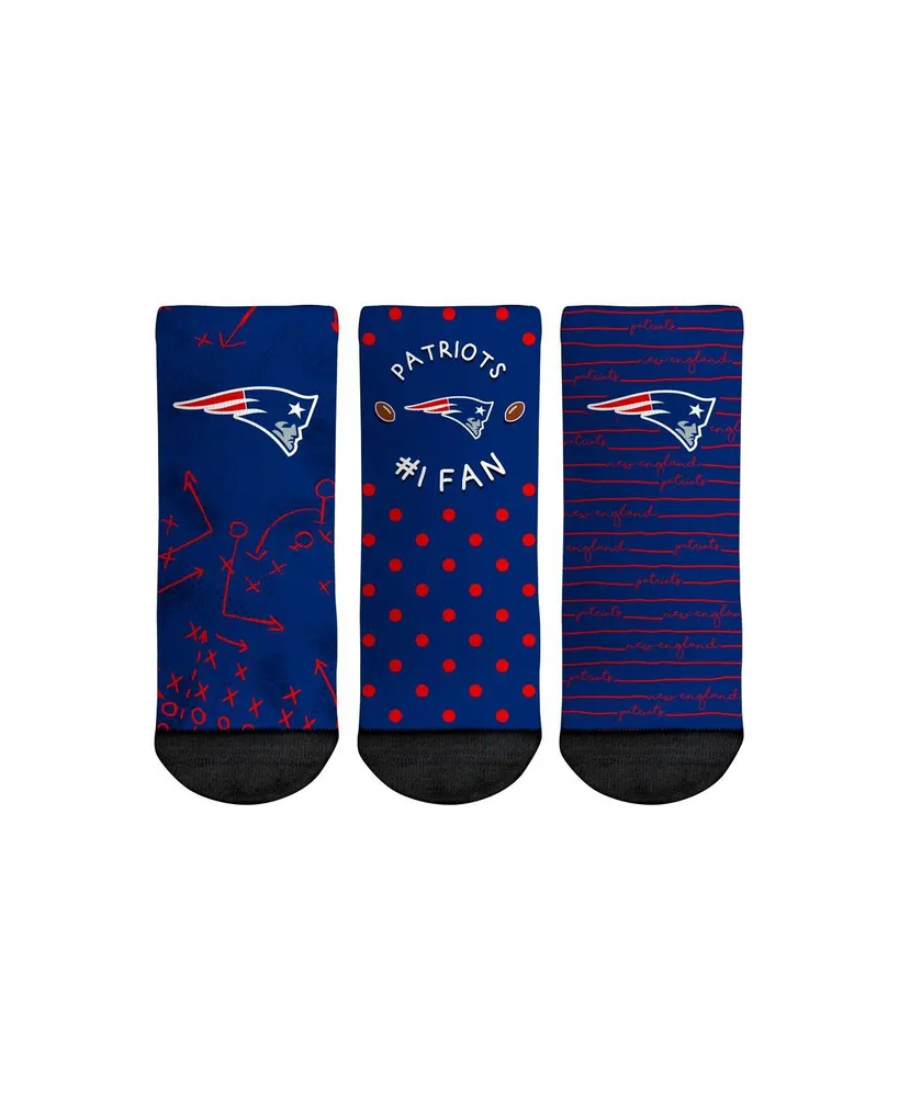 Toddler Boys and Girls Rock 'Em Socks New England Patriots #1 Fan 3-Pack Crew Socks Set