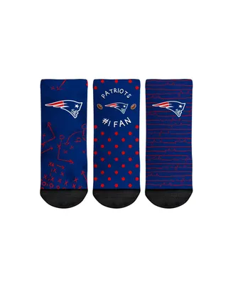Toddler Boys and Girls Rock 'Em Socks New England Patriots #1 Fan 3-Pack Crew Socks Set