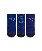 Toddler Boys and Girls Rock 'Em Socks New England Patriots #1 Fan 3-Pack Crew Socks Set