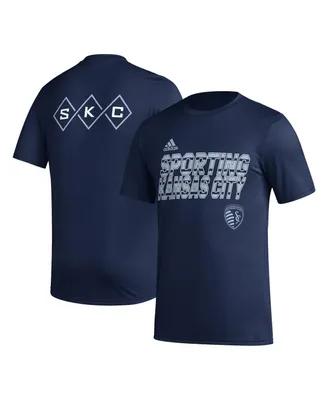 Men's adidas Navy Sporting Kansas City Team Jersey Hook Aeroready T-shirt
