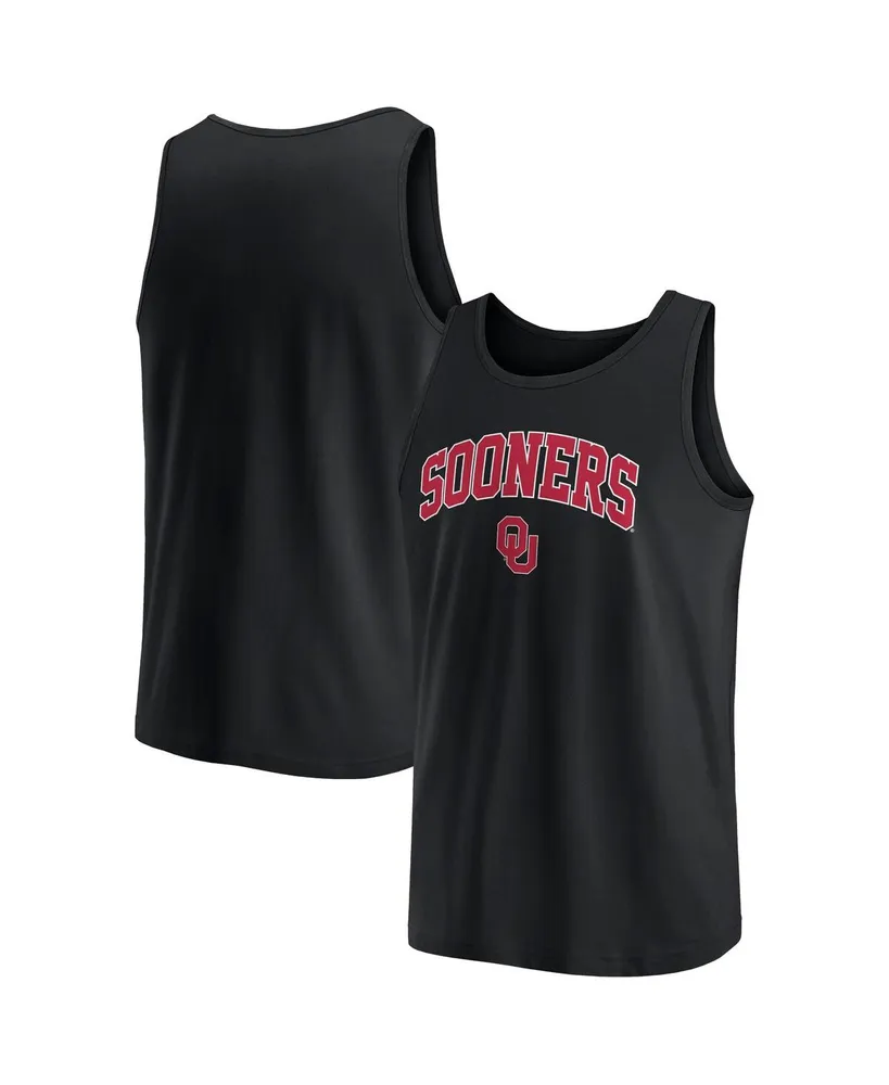 Men's Fanatics Black Oklahoma Sooners Block Arch Tank Top