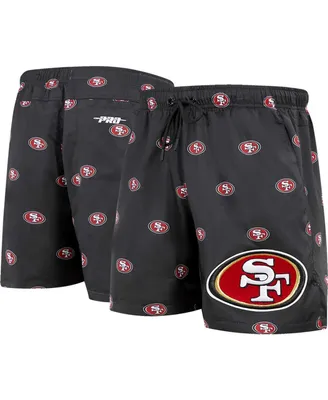 Men's Pro Standard Black San Francisco 49ers Allover Print Mini Logo Shorts