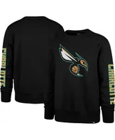 Men's '47 Brand Black Charlotte Hornets 2022/23 City Edition Two-Peat Headline Pullover Sweatshirt