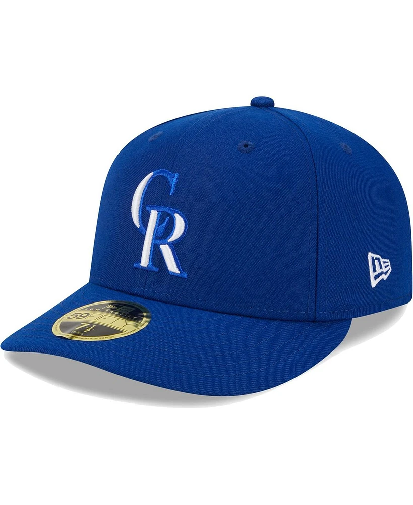 Men's New Era Royal Colorado Rockies White Logo Low Profile 59FIFTY Fitted Hat