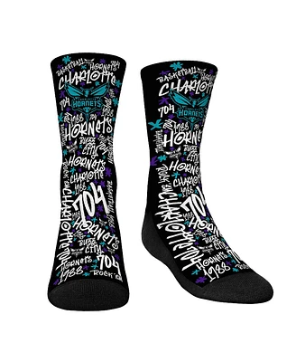 Big Boys and Girls Rock 'Em Socks Charlotte Hornets Graffiti Crew Socks