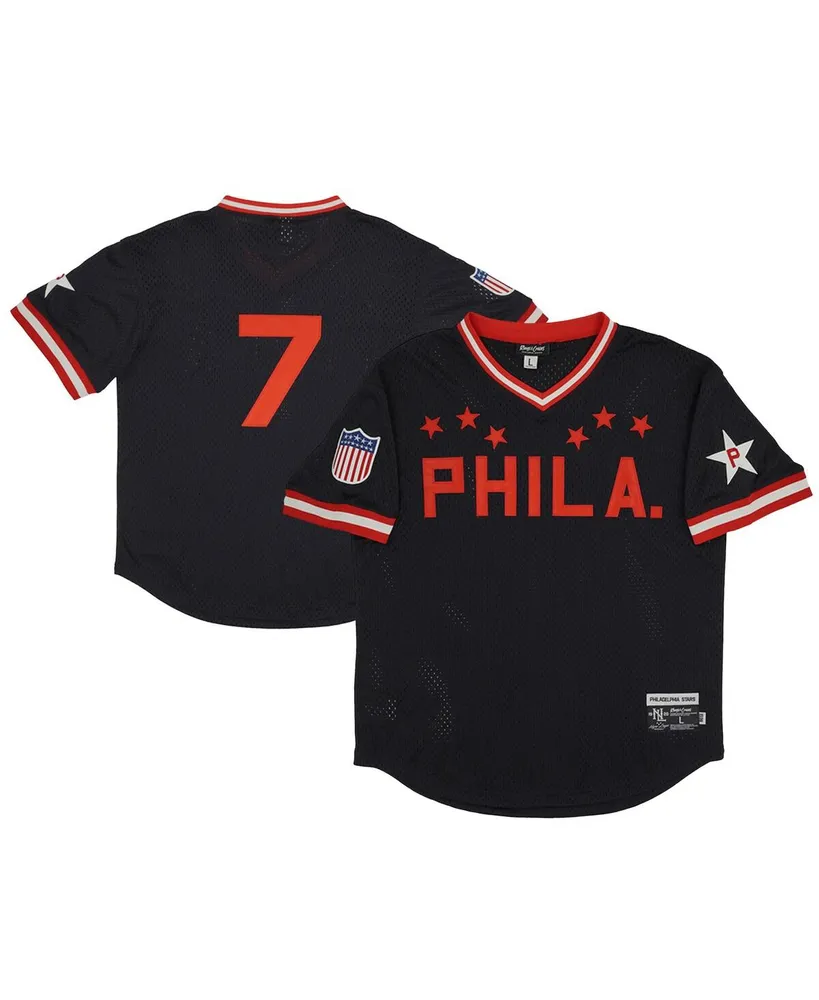 Men's Rings & Crwns #7 Black Philadelphia Stars Mesh Replica V-Neck Jersey