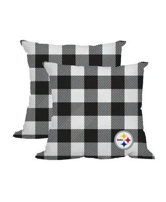 Pittsburgh Steelers 2-Pack Buffalo Check Plaid Outdoor Pillow Set