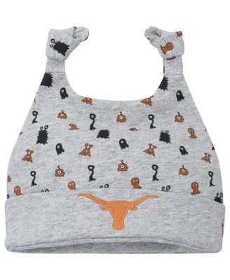 Newborn and Infant Boys and Girls New Era Heather Gray Texas Longhorns Critter Cuffed Knit Hat