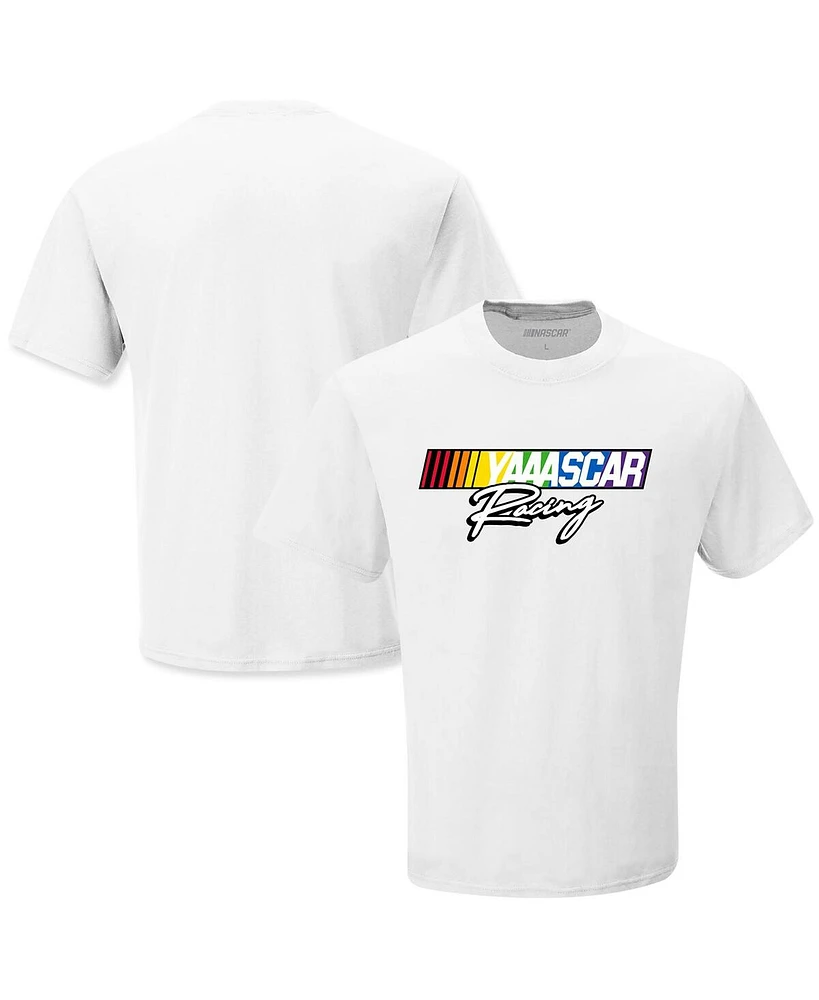 Men's Checkered Flag Sports White Nascar Racing T-shirt