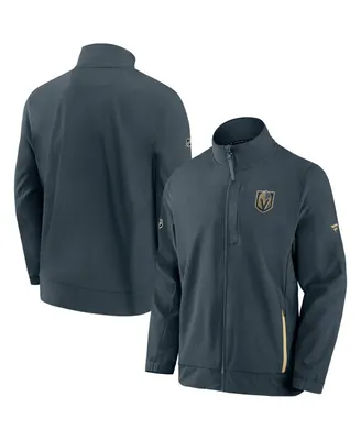 Men's Fanatics Gray Vegas Golden Knights Authentic Pro Rink Coaches Full-Zip Jacket