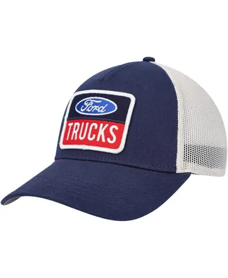 Men's American Needle Navy Ford Trucks Twill Valin Patch Snapback Hat