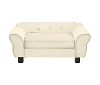 vidaXL Dog Sofa Cream 28.3"x17.7"x11.8" Plush