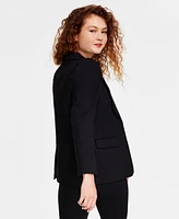 CeCe Women's Puff-Shoulder Open Front Long Sleeve Blazer