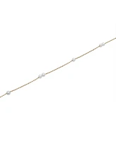 Cultured Freshwater Pearl (3mm) Station Anklet Bracelet