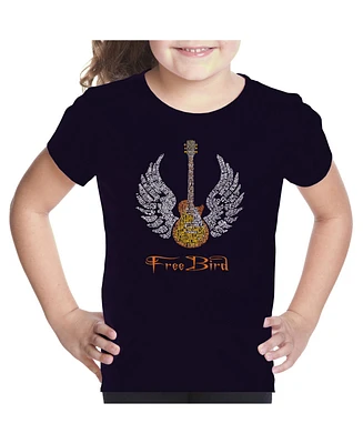 Big Girl's Word Art T-shirt - Lyrics To Freebird