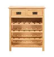 vidaXL Wine Cabinet 28.3"x12.5"x35.4" Solid Oak Wood