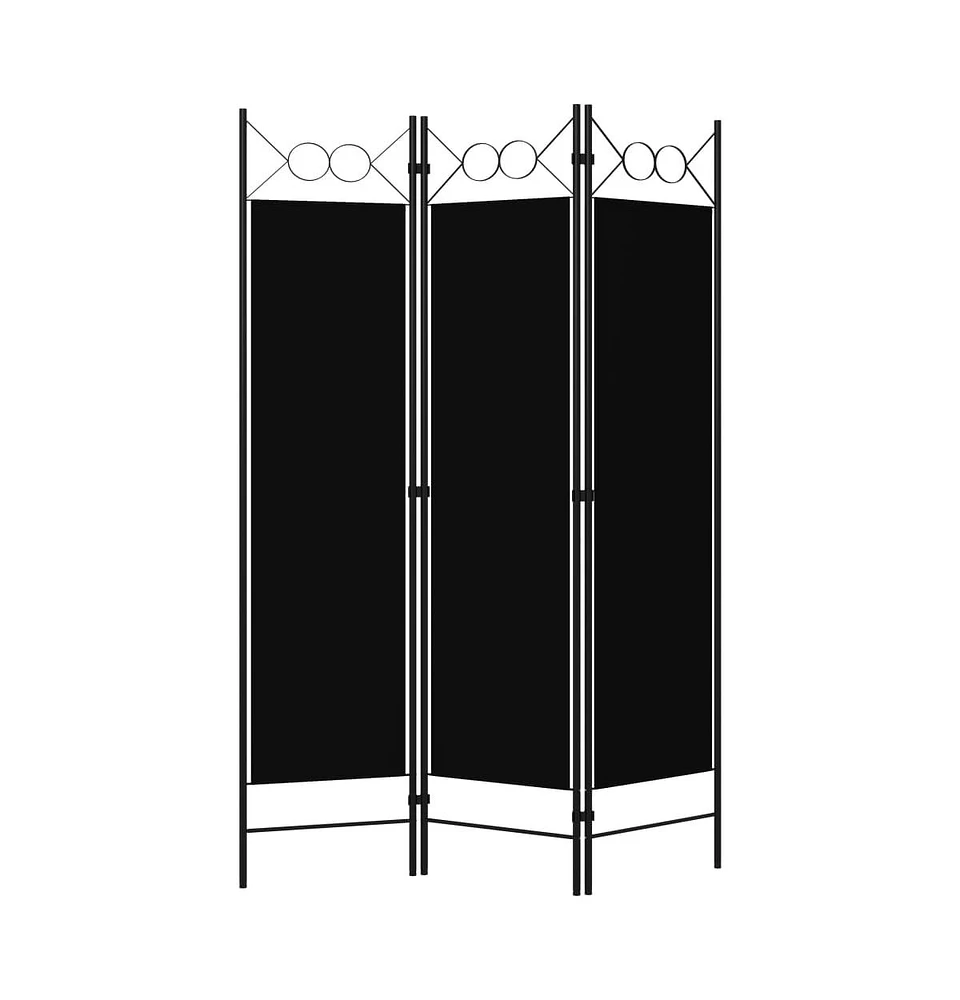 vidaXL 3-Panel Room Divider Black 47.2"x70.9"