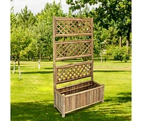 vidaXL Garden Raised Bed with Trellis Bamboo 27.6"