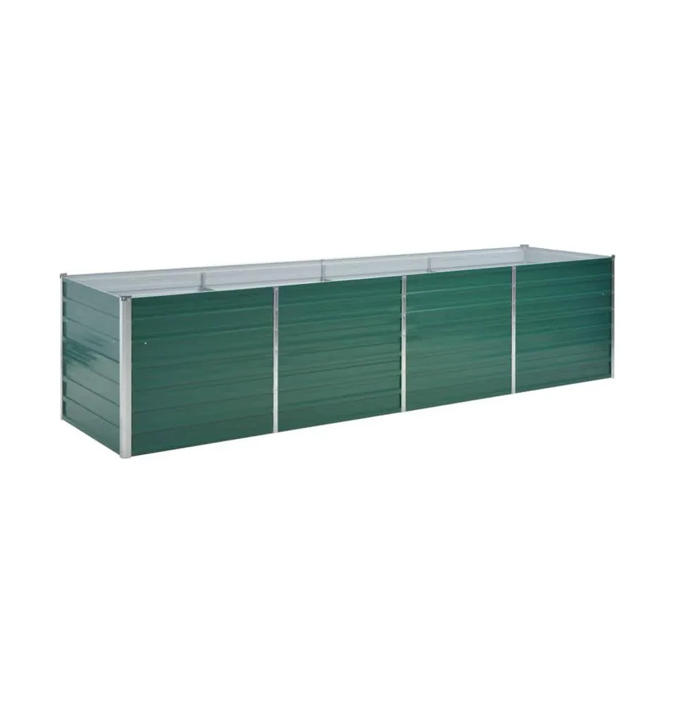 Garden Raised Bed Galvanized Steel 126"x31.5"x31.3" Green