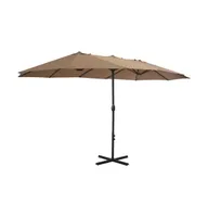 vidaXL Outdoor Parasol with Aluminum Pole 181.1"x106.3" Taupe