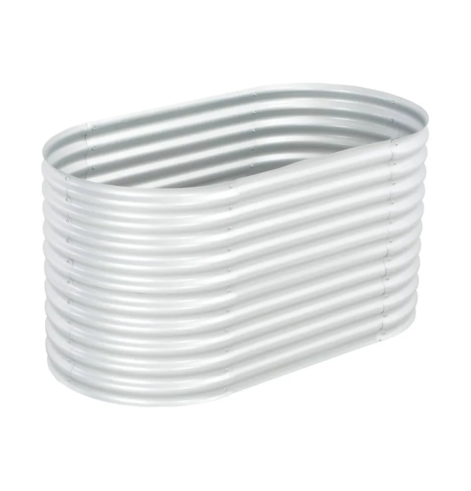 Garden Raised Bed 63"x31.5"x31.9" Galvanized Steel Silver