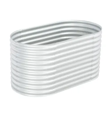 Garden Raised Bed 63"x31.5"x31.9" Galvanized Steel Silver