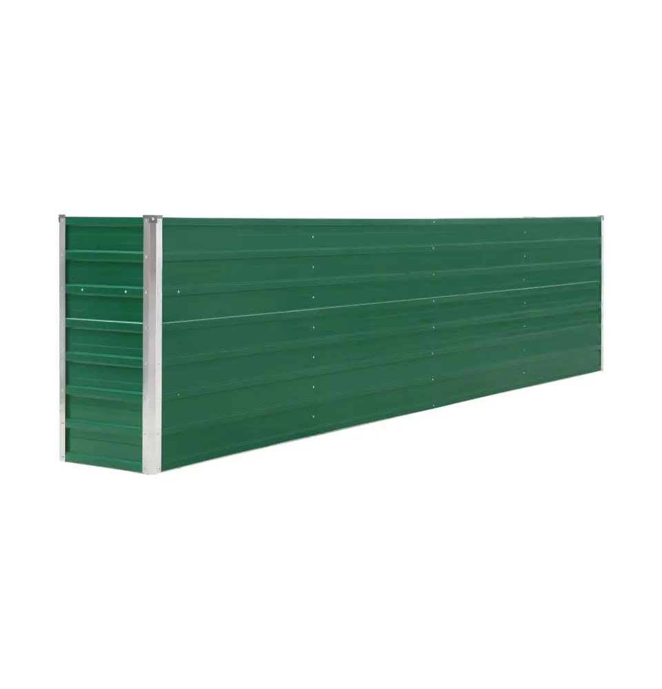 Raised Garden Bed 126"x15.7"x30.3" Galvanized Steel Green