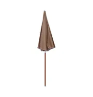 vidaXL Parasol with Steel Pole 94.5" Taupe