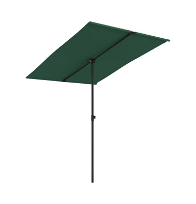 vidaXL Outdoor Parasol with Aluminum Pole 6.6'x4.9' Green