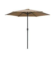 vidaXL Outdoor Parasol with Aluminum Pole 106.3"x96.9" Taupe