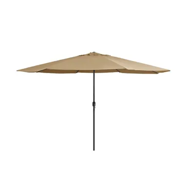 vidaXL Garden Parasol with Metal Pole 153.5" Taupe