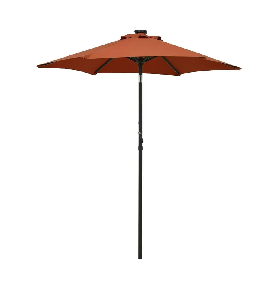 vidaXL Parasol with Led Lights Terracotta 78.7"x83.1" Aluminum