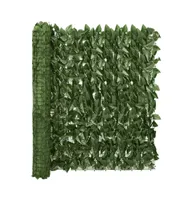 Balcony Screen with Dark Green Leaves 196.9"x39.4"