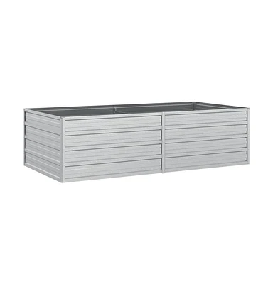 Garden Raised Bed 63"x31.5"x17.7" Galvanized Steel Silver